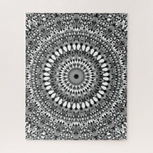 Puzzle Mandala adornada gris de la grava