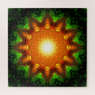 Puzzle Mandala anaranjada de la base el de la energía