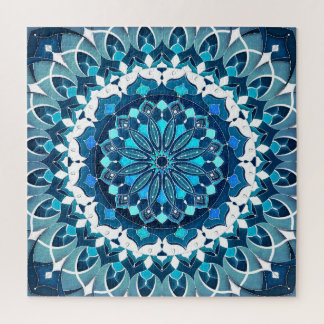 Puzzle Mandala azul turquesa