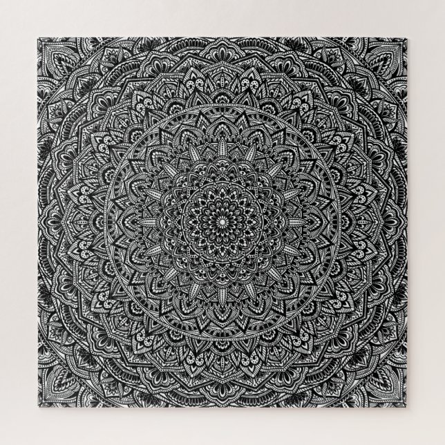 Puzzle Mandala blanco y negro del zen (Vertical)