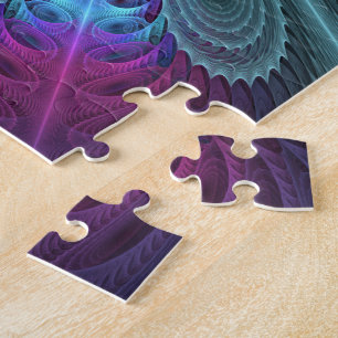 Puzzle Mandalá Colorido Arte Espiritual Fractal Con Rosa