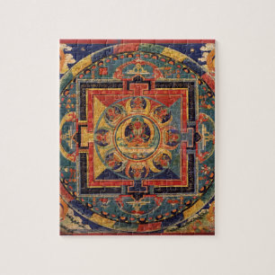 Puzzle Mandala de Amitayus. Escuela tibetana del siglo