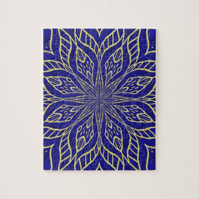 Puzzle Mandalá de Flor Dorada (Vertical)