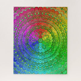 Puzzle Mandala de la flor del arco iris