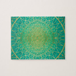Puzzle Mandala de oro verde emergente