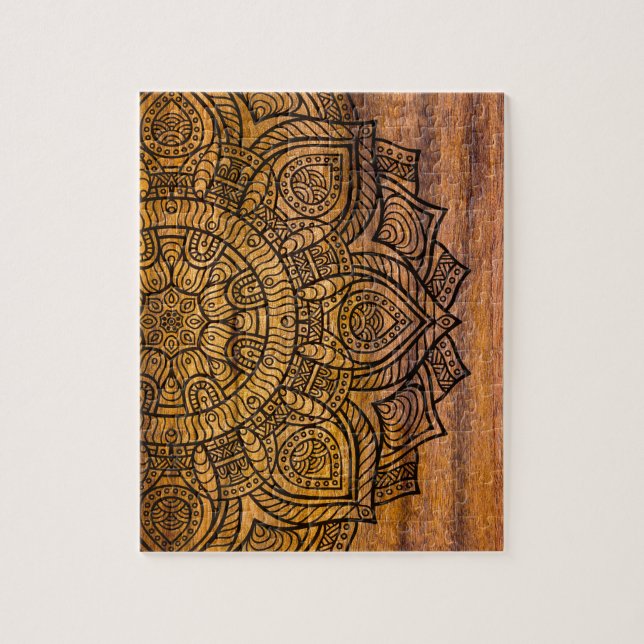 Puzzle Mandala en la madera (Vertical)