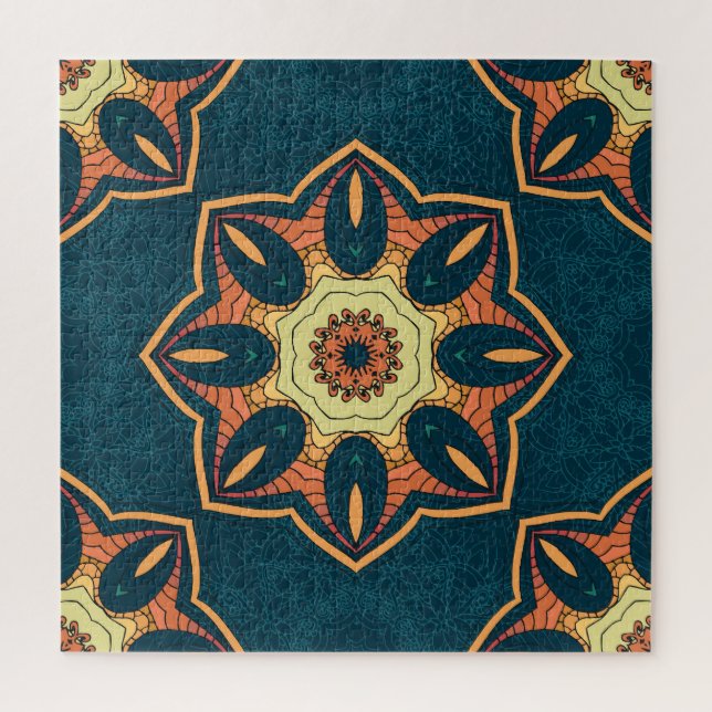 Puzzle Mandala étnica: patrón de cosecha ininterrumpida (Vertical)
