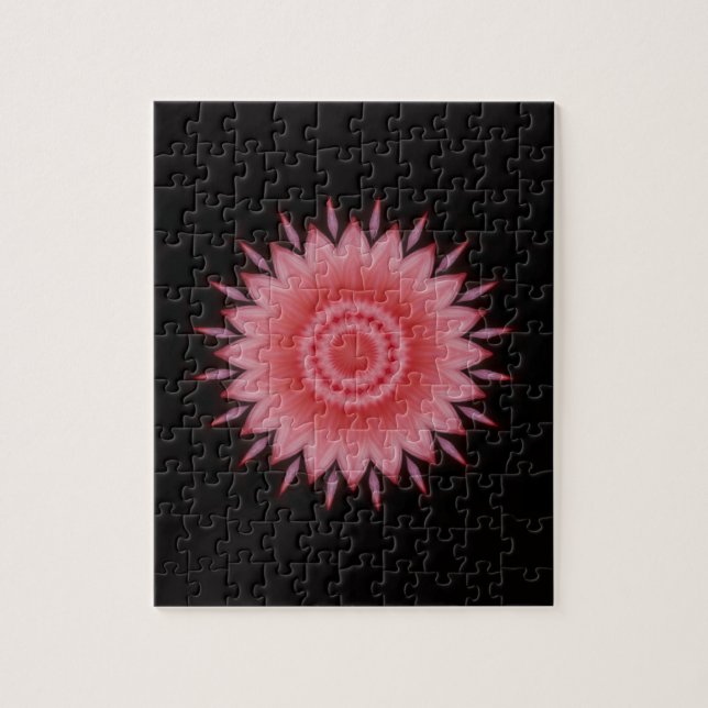 Puzzle Mandala flor en rosa (Vertical)