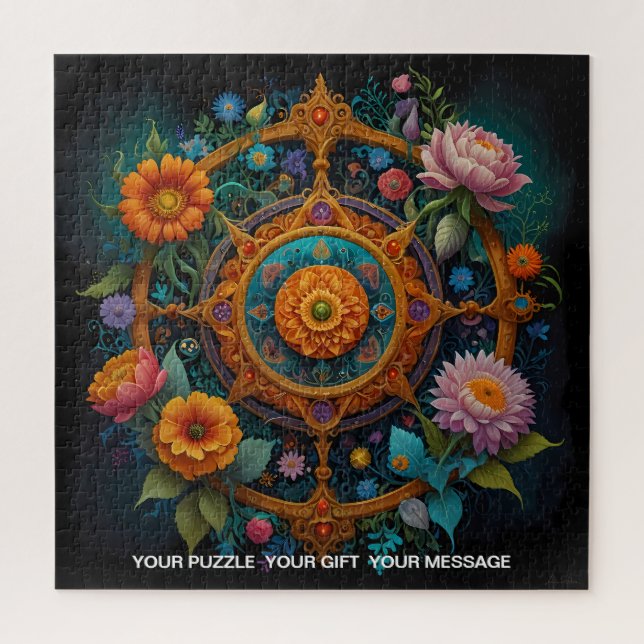 Puzzle Mandala floral de encantamiento (Vertical)