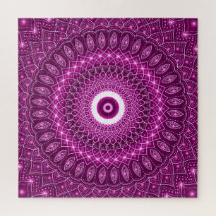 Puzzle Mandala india rosa moderno estilo yoga boho lindo