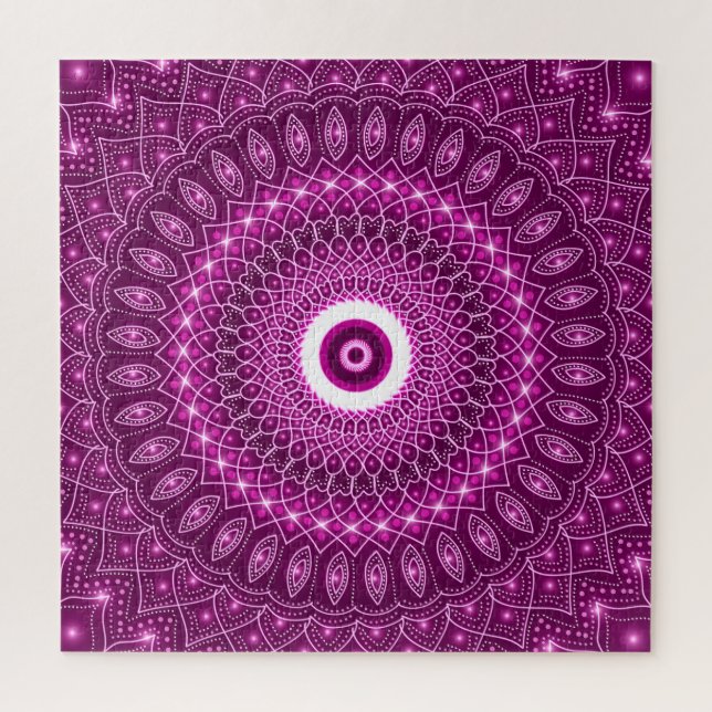 Puzzle Mandala india rosa moderno estilo yoga boho lindo (Vertical)
