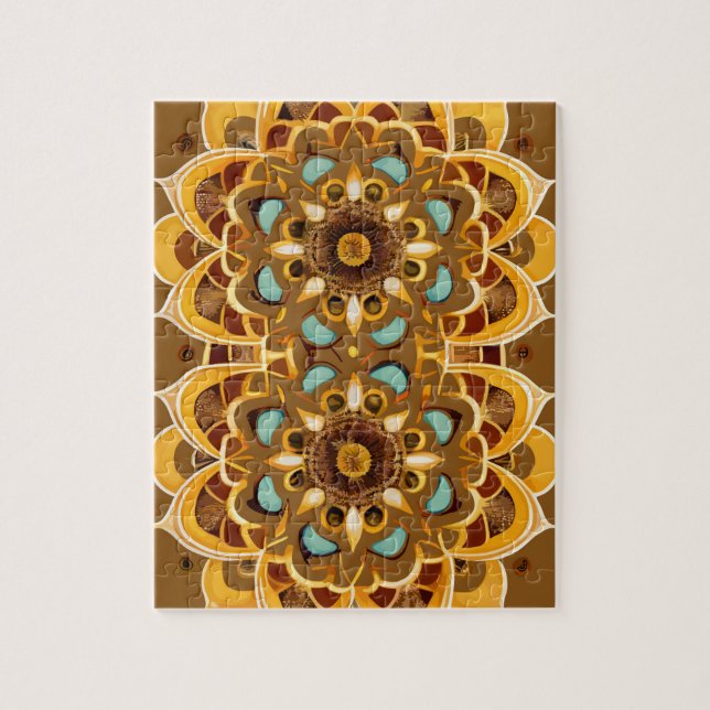 Puzzle Mandala kaleidoscópica vintage (Vertical)