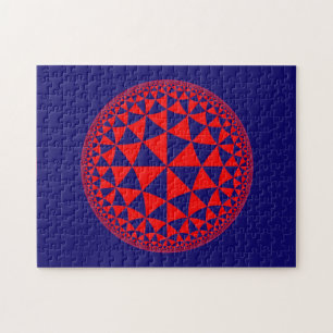 Puzzle Mandala llena Triángulo azul y rojo de la marina