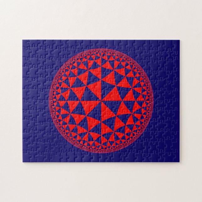 Puzzle Mandala llena Triángulo azul y rojo de la marina (Horizontal)