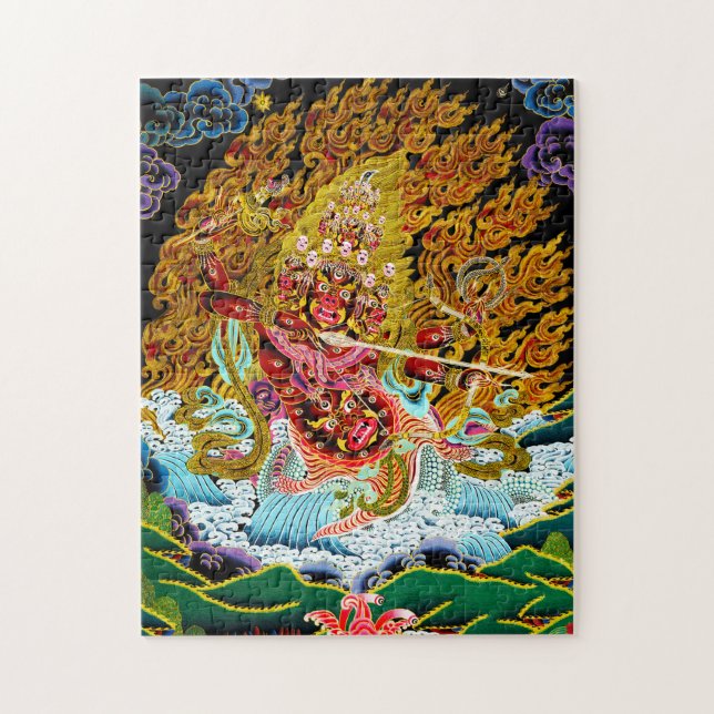 Puzzle Mandala oriental de Guay dios thangka vibrante ori (Vertical)
