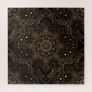 Puzzle Mandala Oriental, Patrón Vintage de lujo.