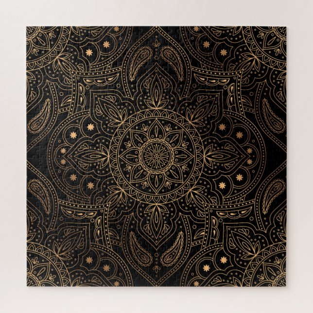 Puzzle Mandala Oriental, Patrón Vintage de lujo. (Vertical)