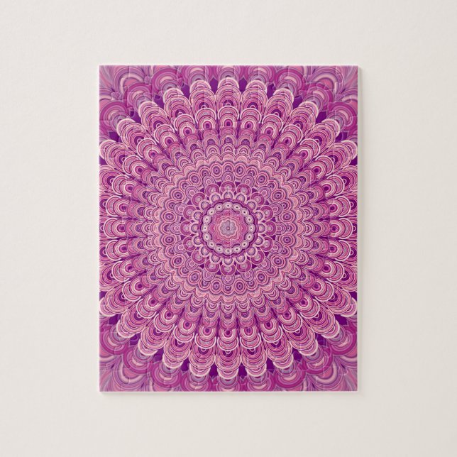 Puzzle Mandala rosada de la flor (Vertical)