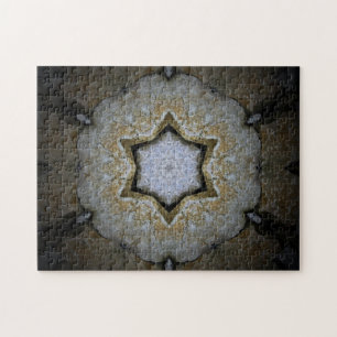 Puzzle Mandala Round Flower Hoop Abstract Design Gift