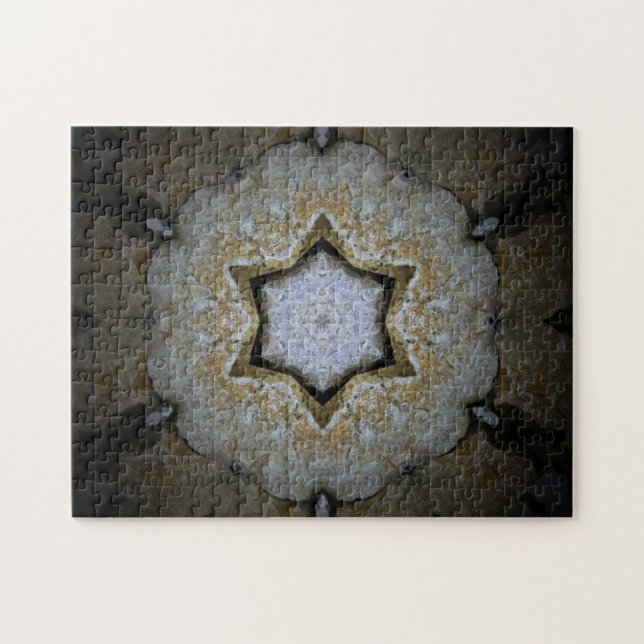 Puzzle Mandala Round Flower Hoop Abstract Design Gift (Horizontal)