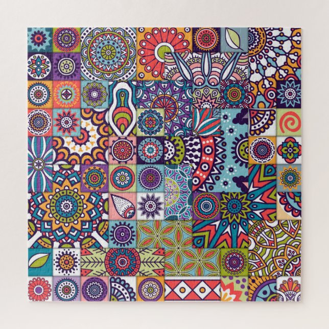 Puzzle Mandala Tile Pattern (Vertical)