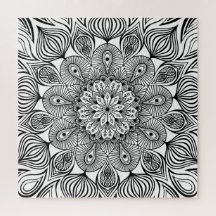 Mandala Trippy en blanco y negro Hippie psicodélic