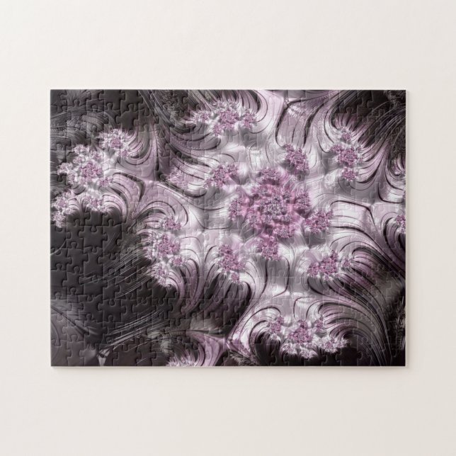 Puzzle Mandelbrot Set Fractal Digital Art Pink & Black (Horizontal)