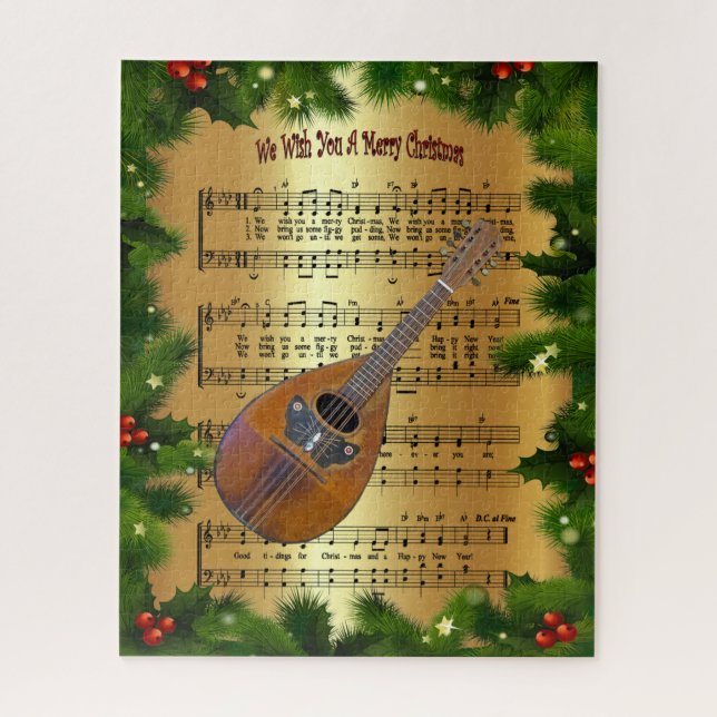 Puzzle Mandolin ~ "Te deseamos una Feliz Navidad" ~ (Vertical)