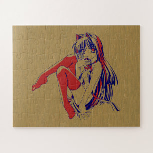 Puzzle Manga americana Neko Catgirl Kawaii Anime