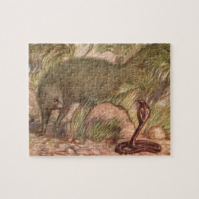 Puzzle Mangosta y Cobra por Sargent, Animal Salvaje Vinta (Horizontal)