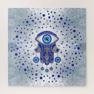 Puzzle Mano Hamsa-Mano de Fatima Lapis Lazuli y Plata
