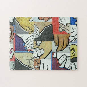 Puzzle Manos únicas sosteniendo obras de arte