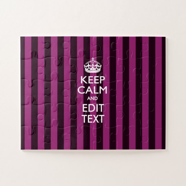 Puzzle Mantener la calma en las franjas de Fuchsia (Horizontal)