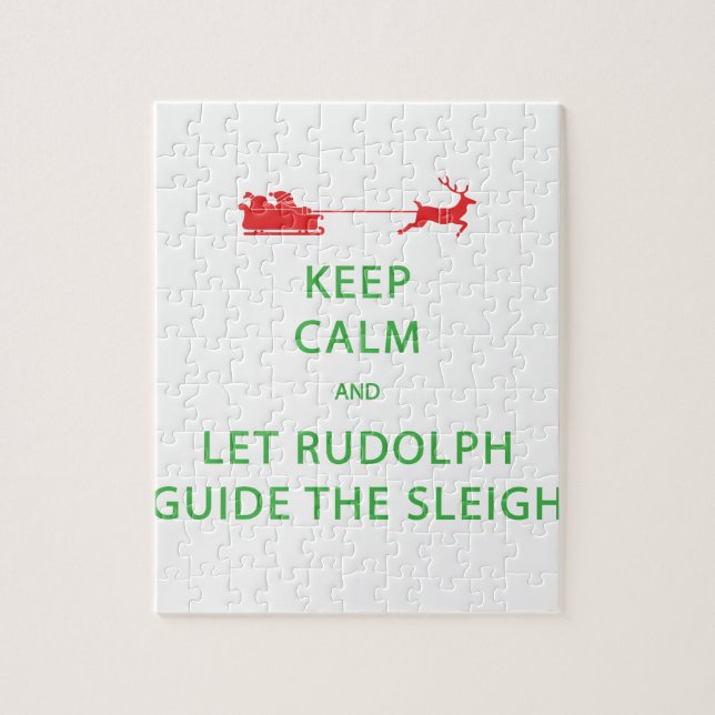 Puzzle Mantener la calma Let Rudolph Guide Sleigh (Vertical)