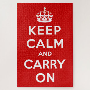 Puzzle Mantener la calma y continuar (diseño rojo)