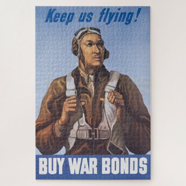 Puzzle Mantenos volando piloto afroamericano de la Segund (Vertical)