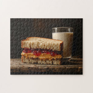 Puzzle Mantequilla de cacahuete y leche de sandwich de ge