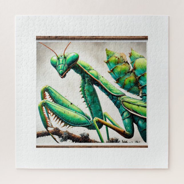 Puzzle Mantis from above 230824IREF237 - Watercolor (Vertical)