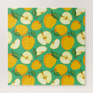 Puzzle Manzana amarilla: Patrón de color agua jugoso.