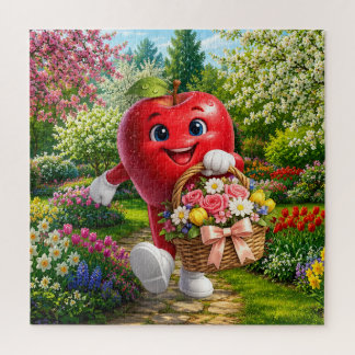 Puzzle Manzana Roja en el Jardín de Flores