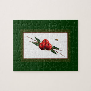 Puzzle Manzanas rojas acuarelas