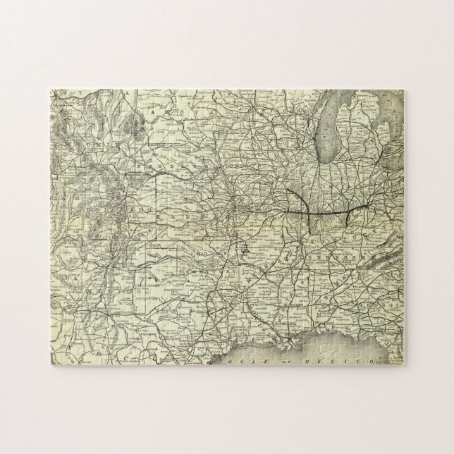 Puzzle Map Ohio y Mississippi Railway (Horizontal)