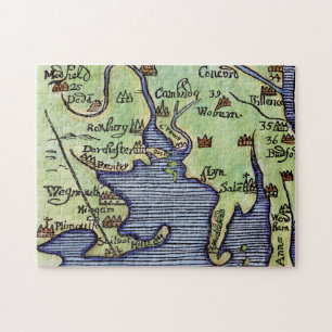 PUZZLE MAPA 1677 DE NUEVA INGLATERRA