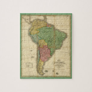 Puzzle Mapa 1826 de Suramérica del vintage de Anthony Fi