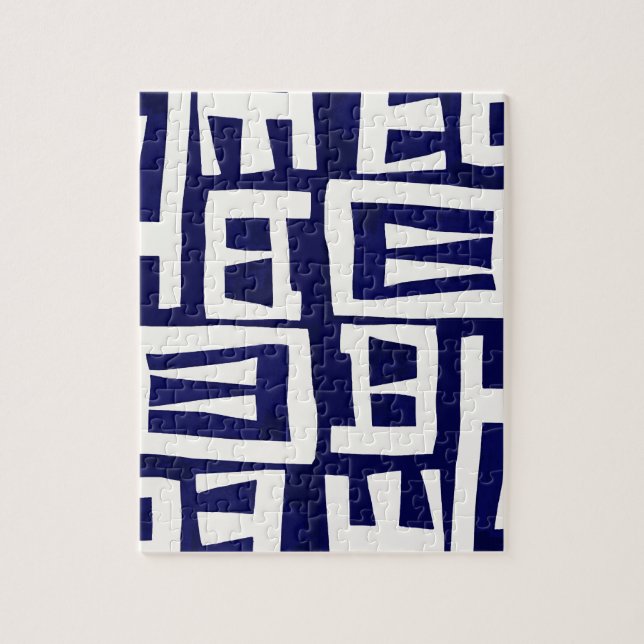 Puzzle Mapa Africano - Marfil de Azul Marino (Vertical)