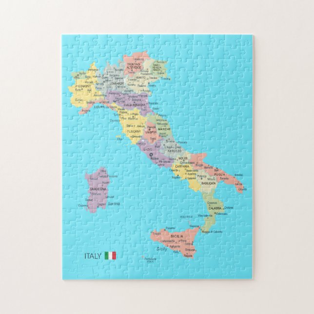 Puzzle Mapa aislado de regiones italianas (Vertical)
