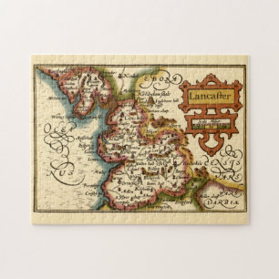 Puzzle Mapa Anticuario del Condado de Lancashire Inglater