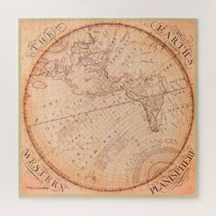 Puzzle Mapa Antiguo 1757 del Hemisferio Occidental de la