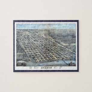 Puzzle Mapa antiguo aéreo de la ciudad de Austin, Texas d