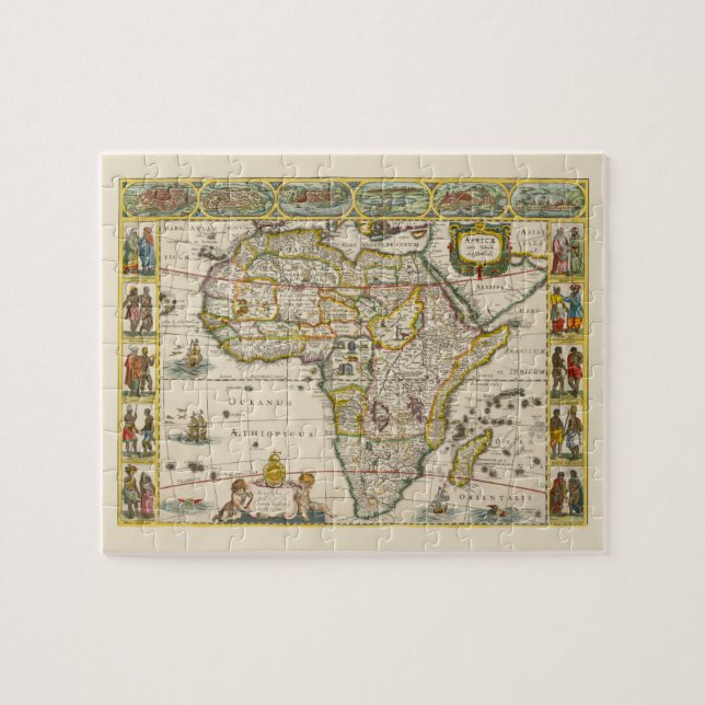 Puzzle Mapa antiguo de África de Hondius y Jansson (Horizontal)